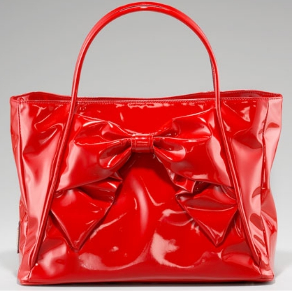Valentino Garavani Lacca Betty Bow Red Tote